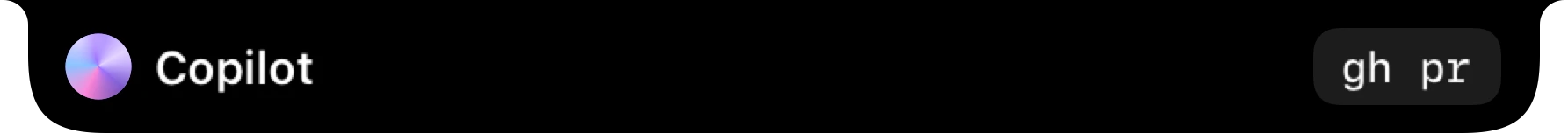 The same notch with Copilot CLI waiting: it wants to run gh pr checks 42.