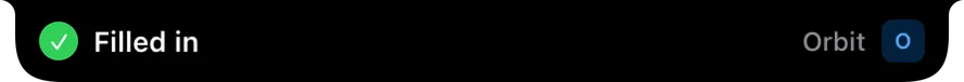 Crest's notch saying the Orbit code was filled in